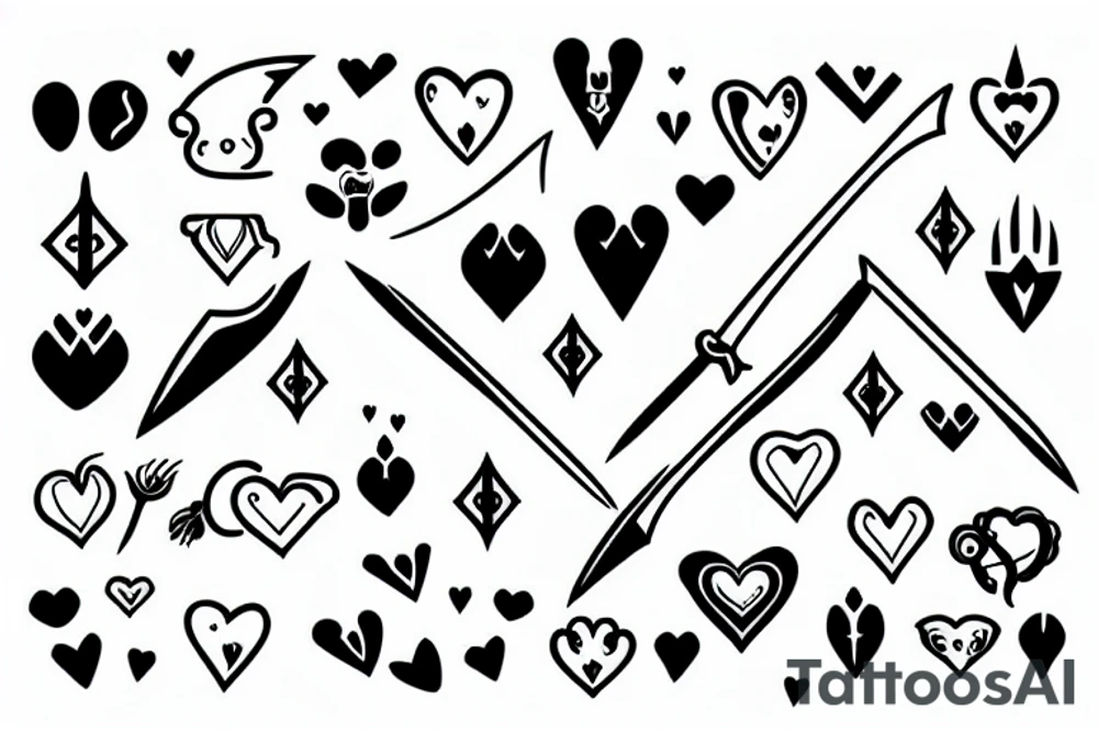 Heart with sword tattoo idea