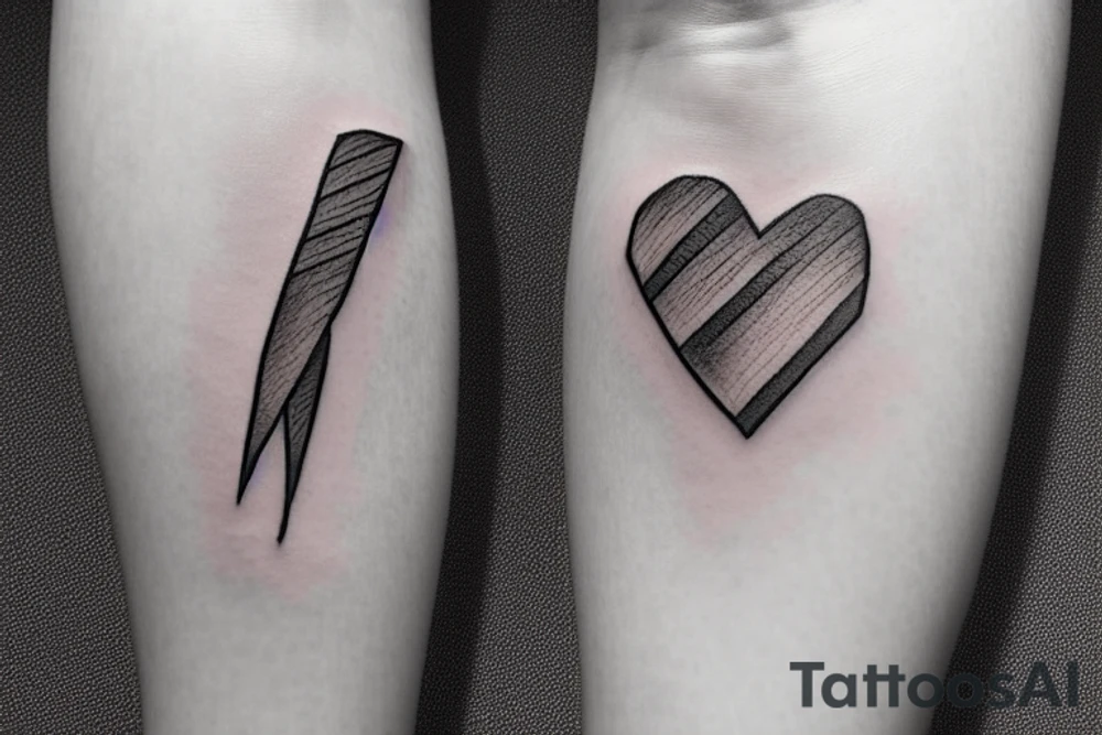 Heart with sword tattoo idea