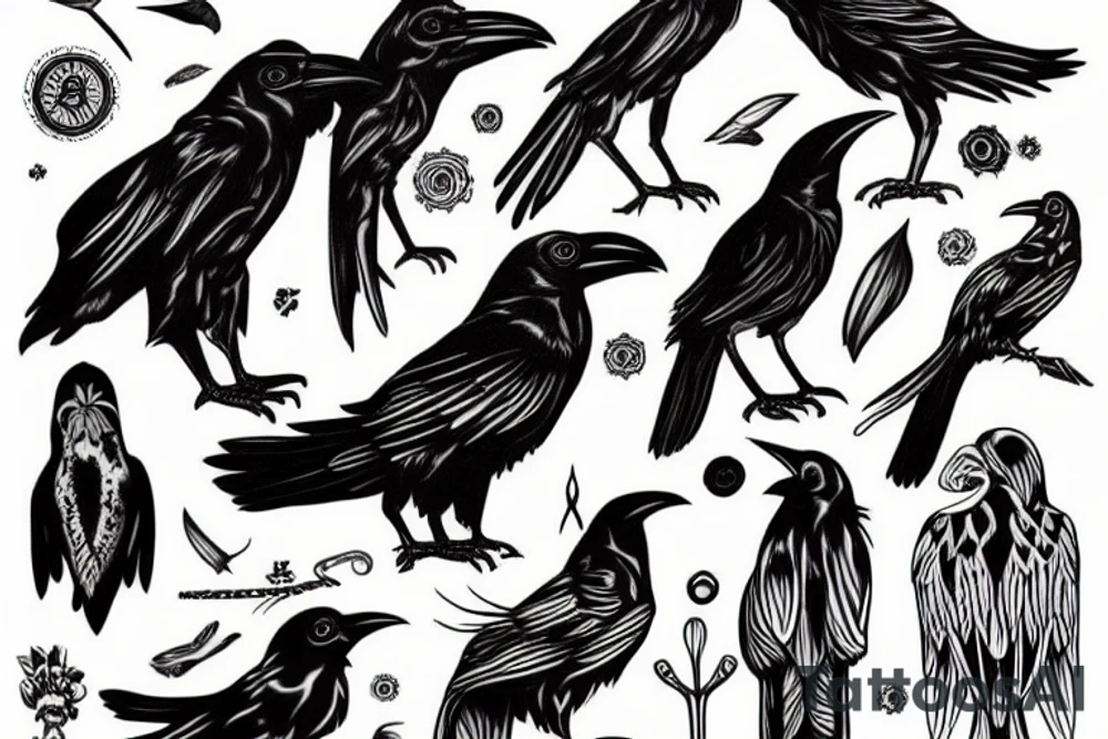 raven crow tattoo idea
