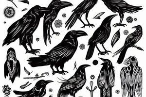 raven crow tattoo idea