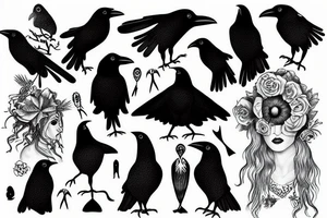 raven crow tattoo idea