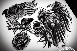 intense crow raven movie lover tattoo idea