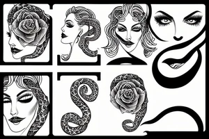 woman portrait with snake tattoo idea