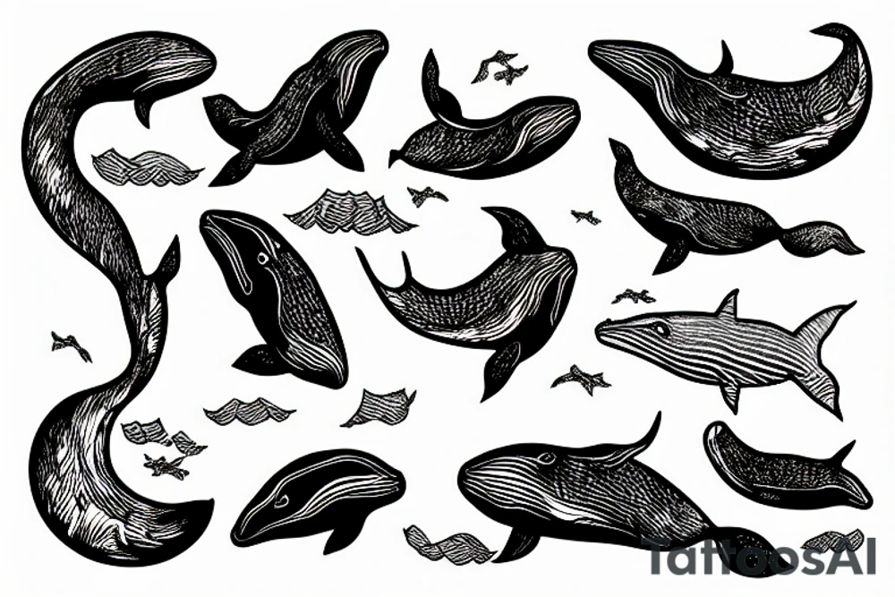 whale woman tattoo idea