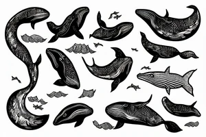 whale woman tattoo idea