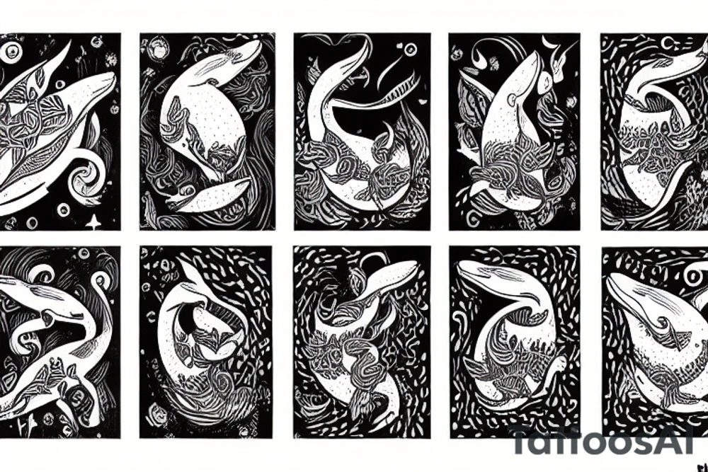 whale woman tattoo idea