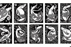 whale woman tattoo idea