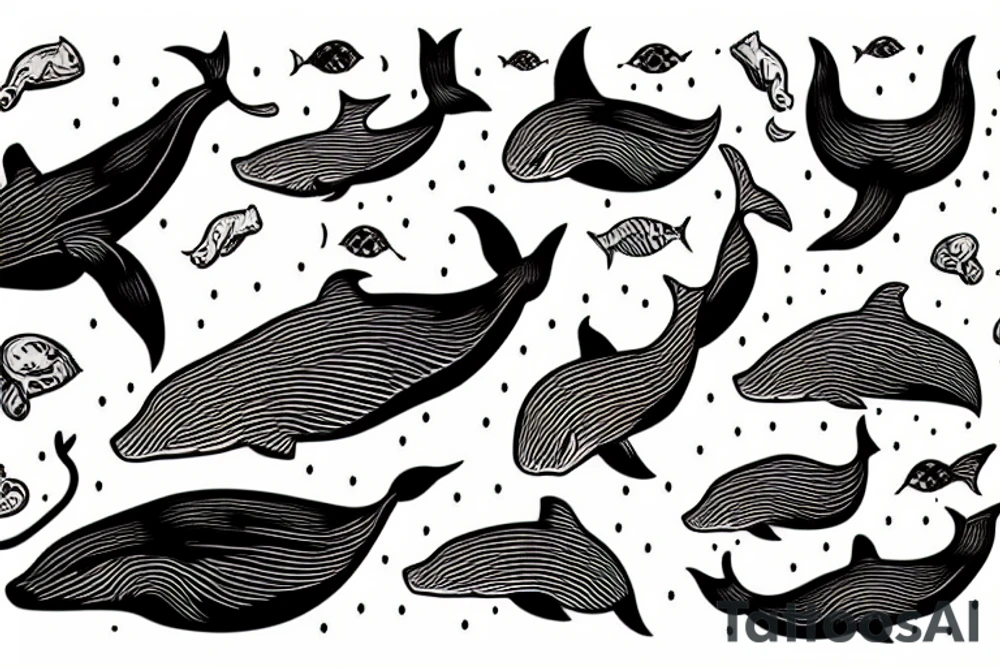 whale woman tattoo idea