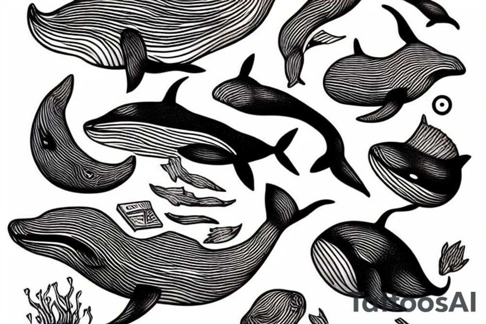 whale woman tattoo idea
