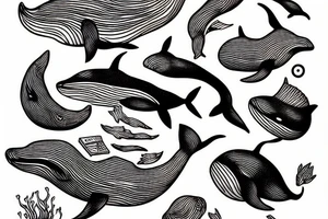 whale woman tattoo idea