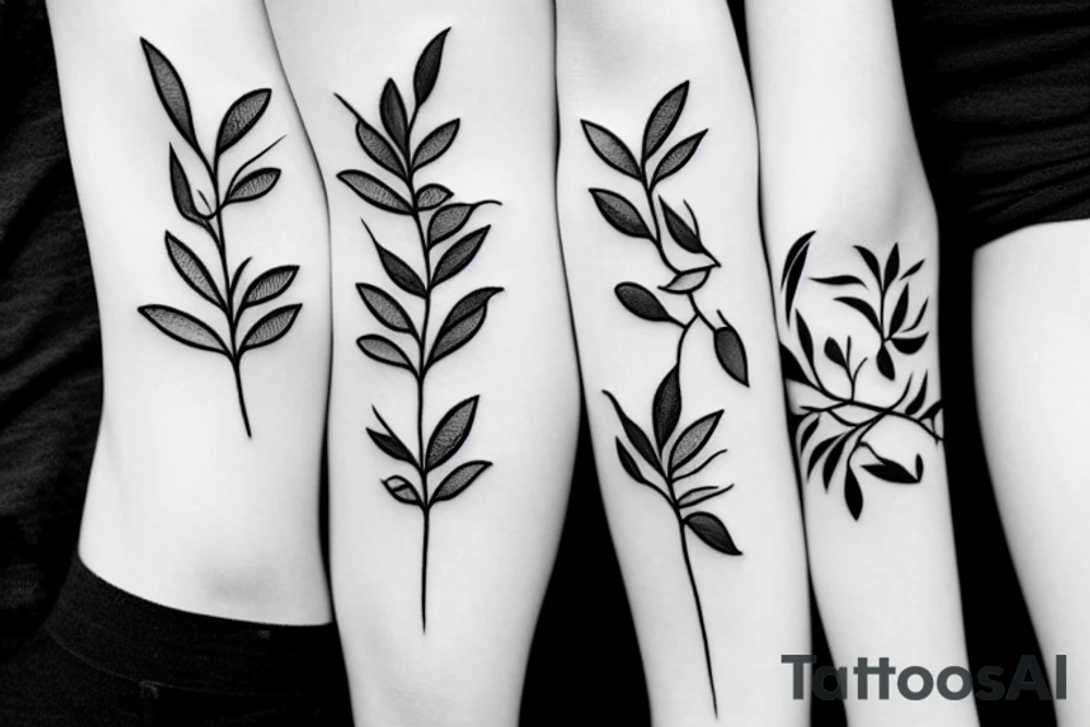 Olive branch with ripe olive tattoo idea