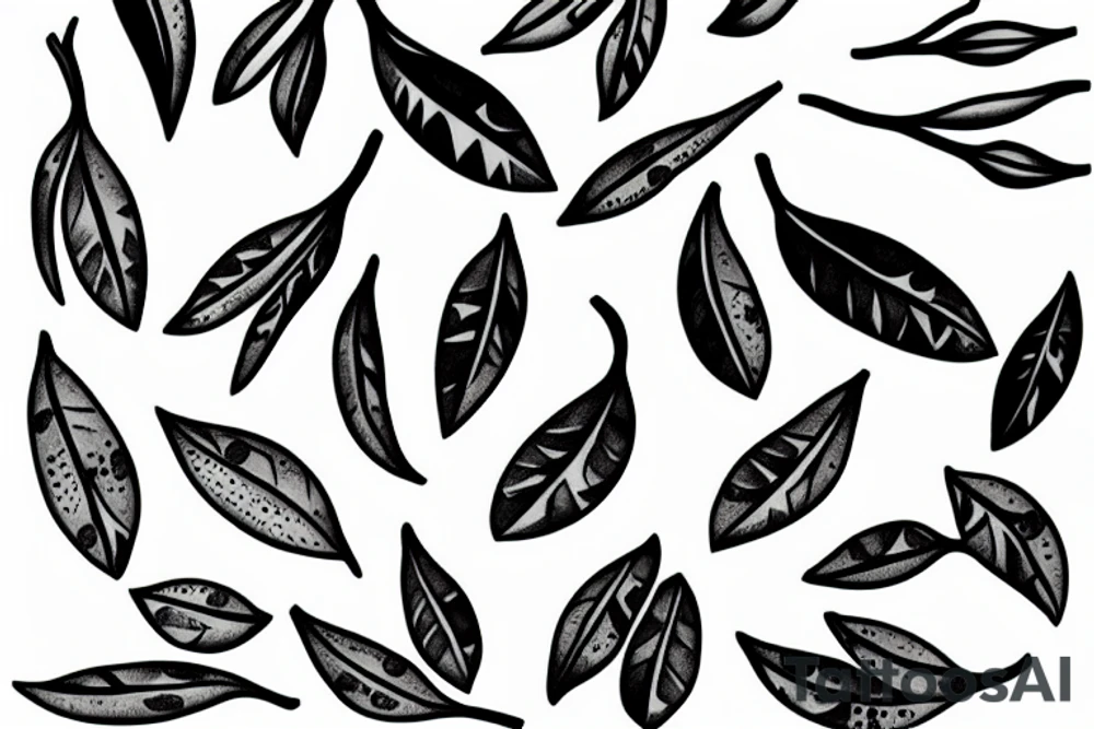 Olive branch with ripe olive tattoo idea