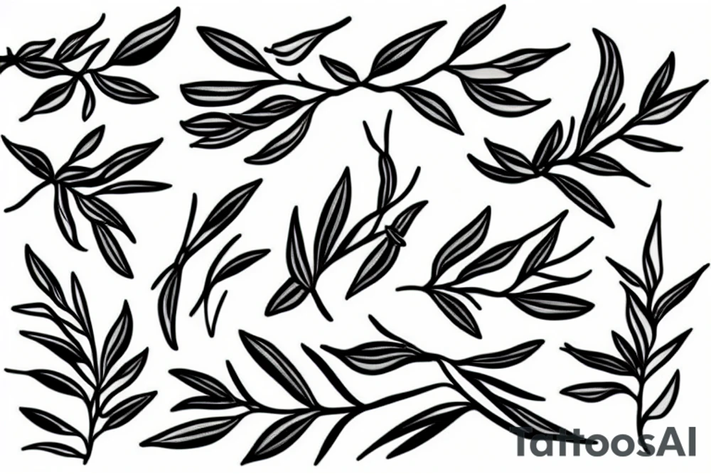 Olive branch with ripe olive tattoo idea