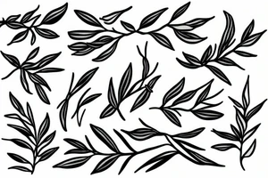 Olive branch with ripe olive tattoo idea