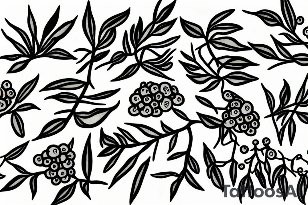 Olive branch with ripe olive tattoo idea