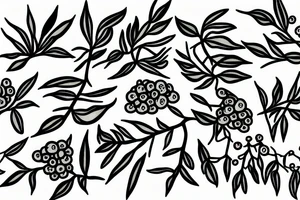Olive branch with ripe olive tattoo idea