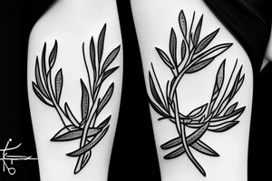 Olive branch with ripe olive tattoo idea