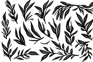 Olive branch with ripe olive tattoo idea