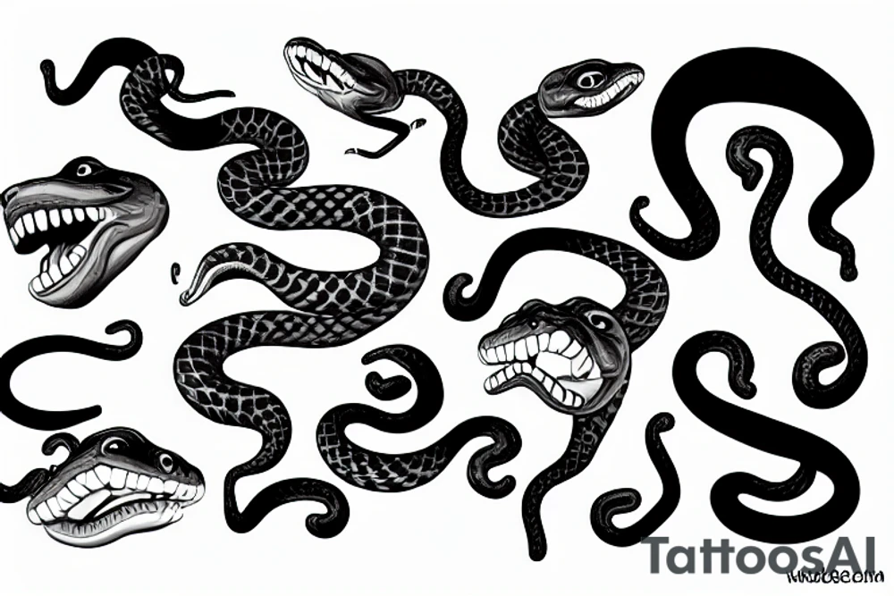 A snake with an opened mouth tattoo idea