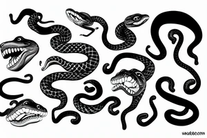 A snake with an opened mouth tattoo idea