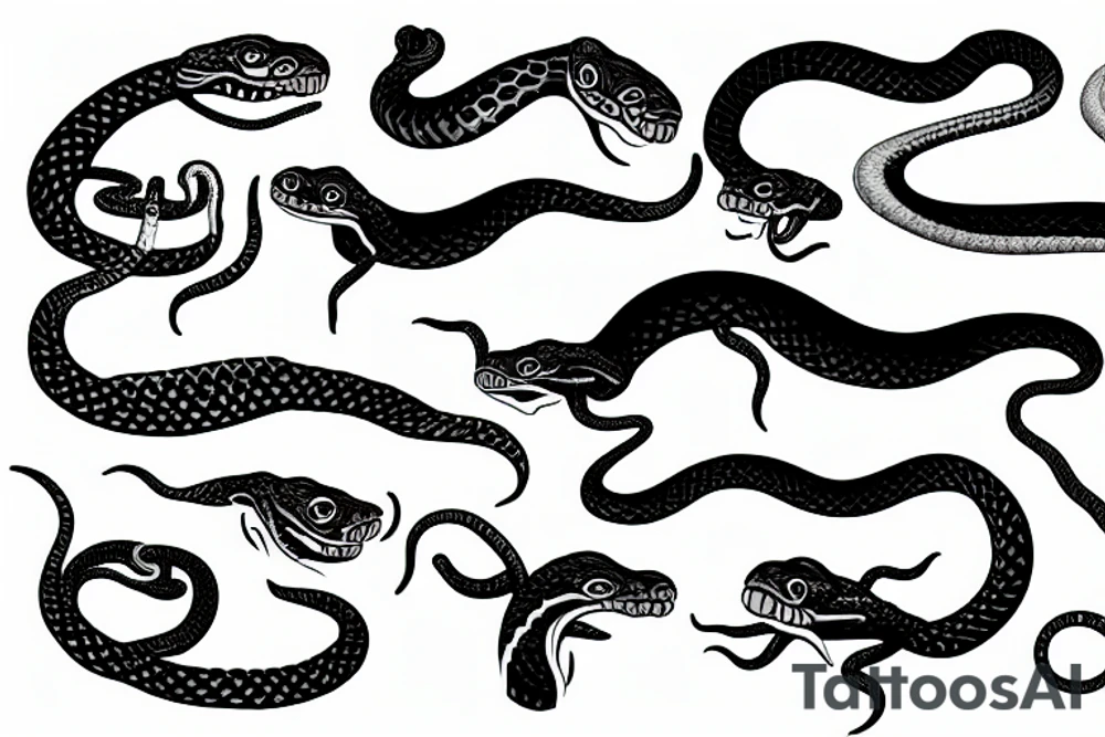 A snake with an opened mouth tattoo idea