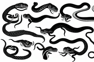 A snake with an opened mouth tattoo idea