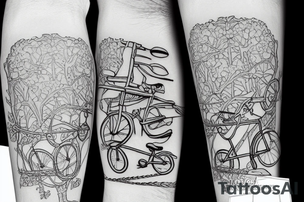 Oak and bike tattoo idea