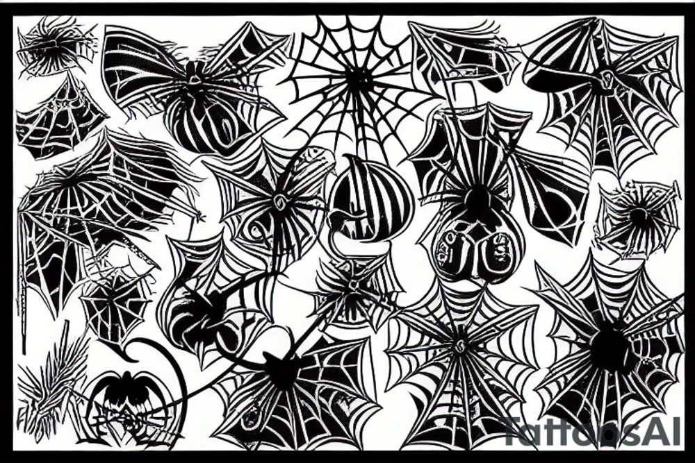 old school 
spider webs tattoo idea