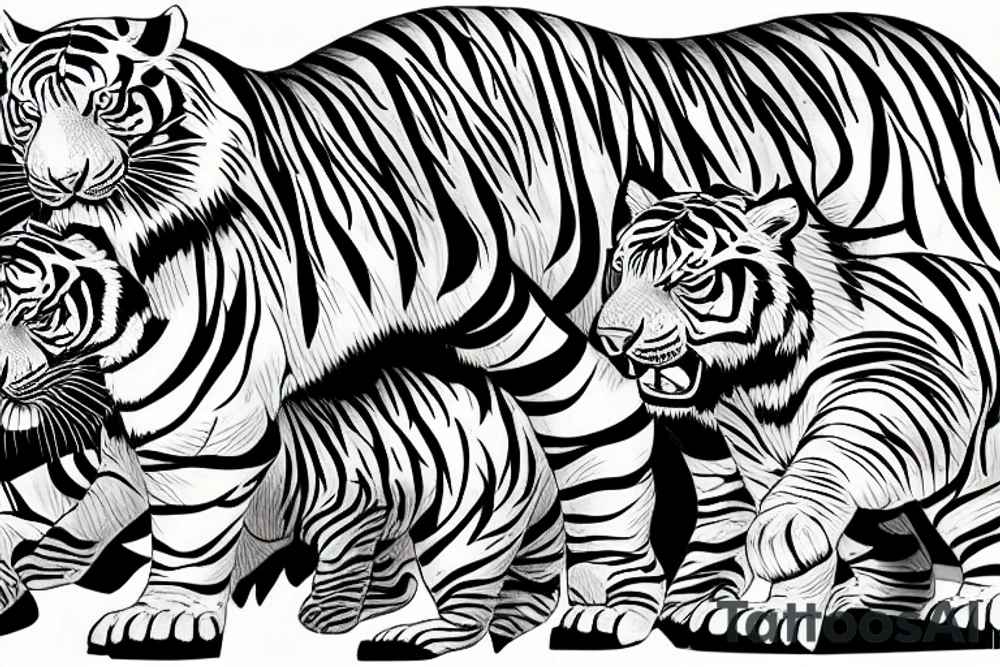 a mighty tiger walking in the jungles tattoo idea