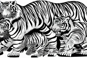 a mighty tiger walking in the jungles tattoo idea