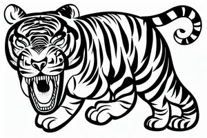 a mighty tiger walking in the jungles tattoo idea