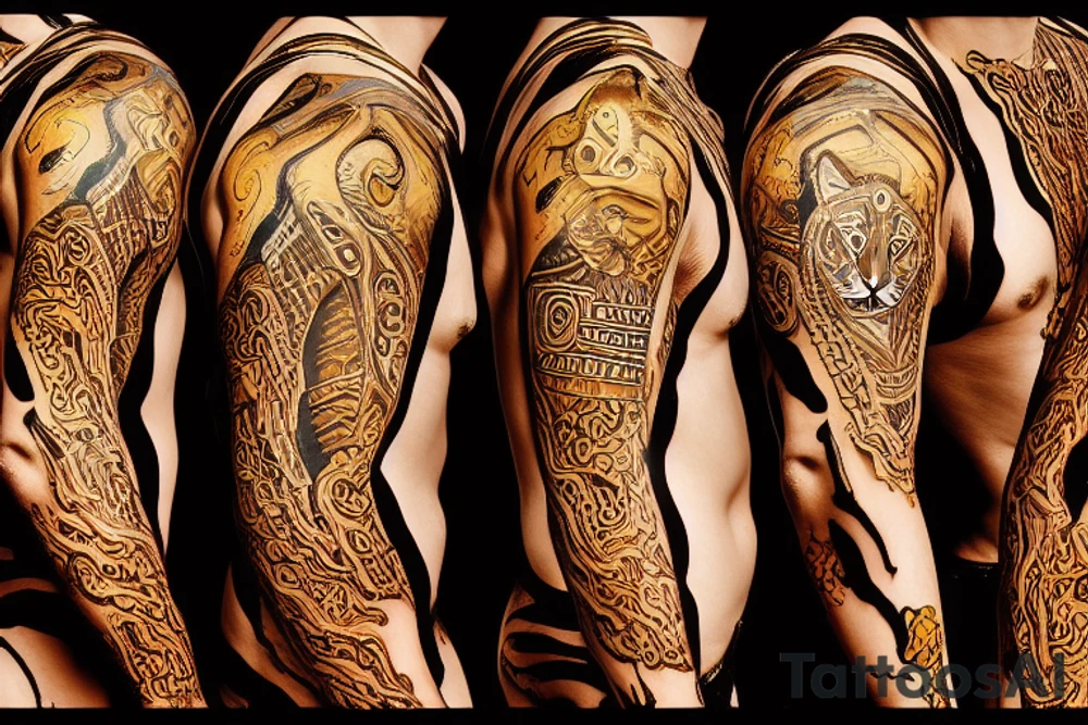 a tiger in the God of War Game tattoo idea