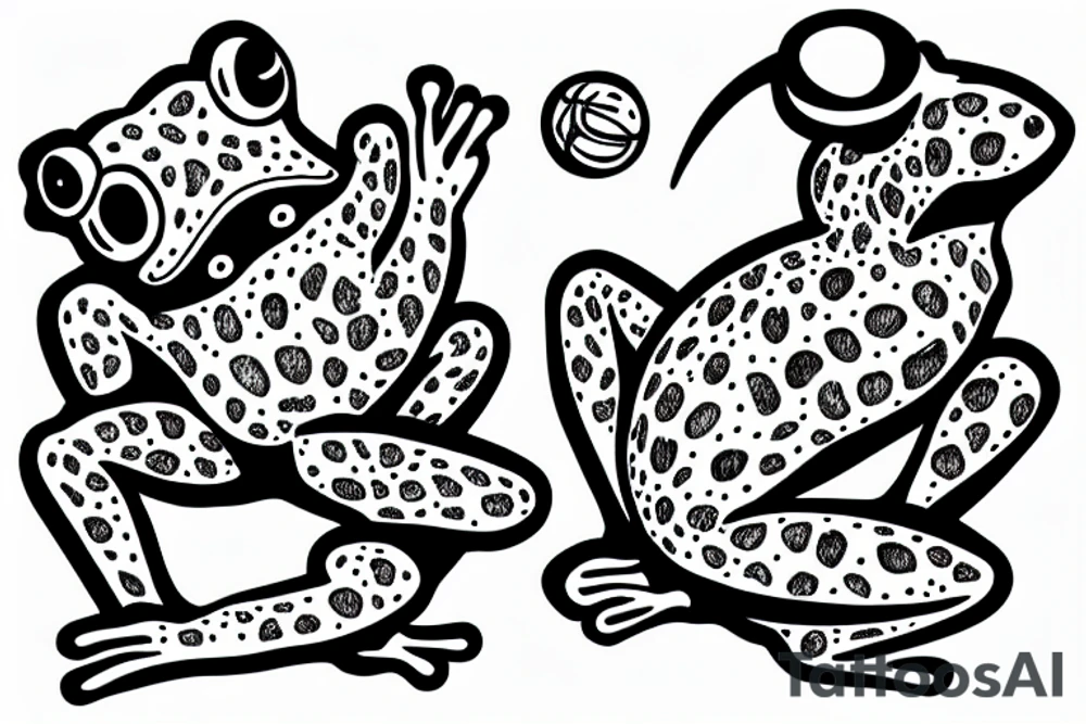 Frog with ball tattoo idea