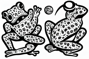 Frog with ball tattoo idea