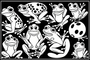 Frog with ball tattoo idea