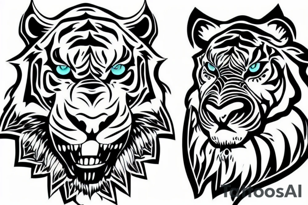 a tiger in the God of War Game tattoo idea