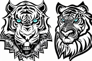 a tiger in the God of War Game tattoo idea
