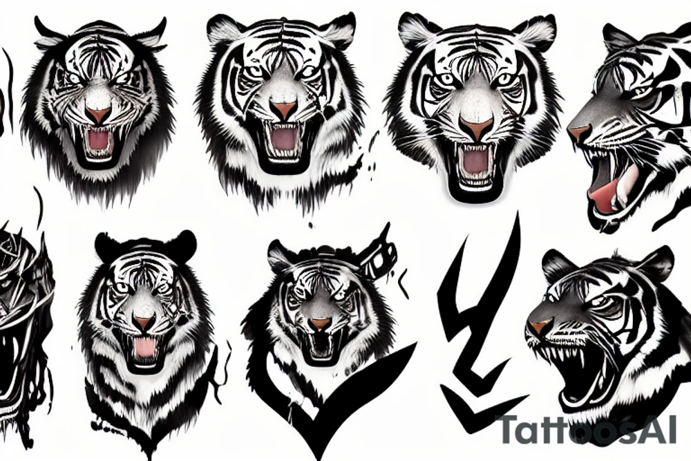a tiger in the God of War Game tattoo idea