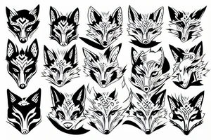 Japanese demon fox, nine tiled fox tattoo idea