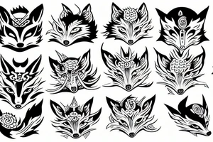 Japanese demon fox, nine tiled fox tattoo idea