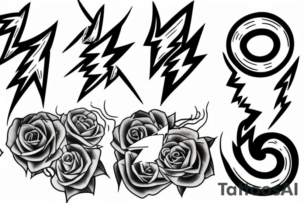 number 7 in the form of lightning tattoo idea