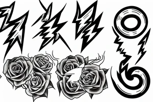 number 7 in the form of lightning tattoo idea