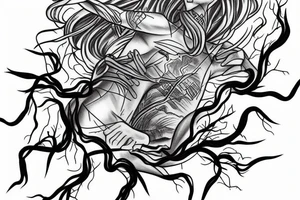 number 7 in the form of lightning tattoo idea