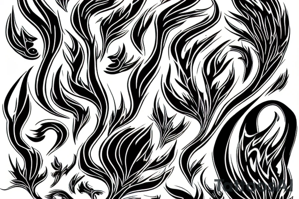 Phoenix in fire tattoo idea