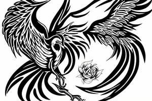 Phoenix in fire tattoo idea