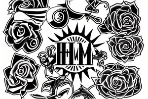 hum sign in the sun tattoo idea