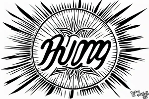 hum sign inside the sun tattoo idea