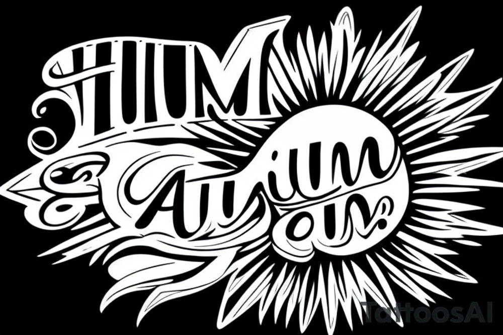 hum sign inside the sun tattoo idea