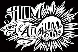hum sign inside the sun tattoo idea