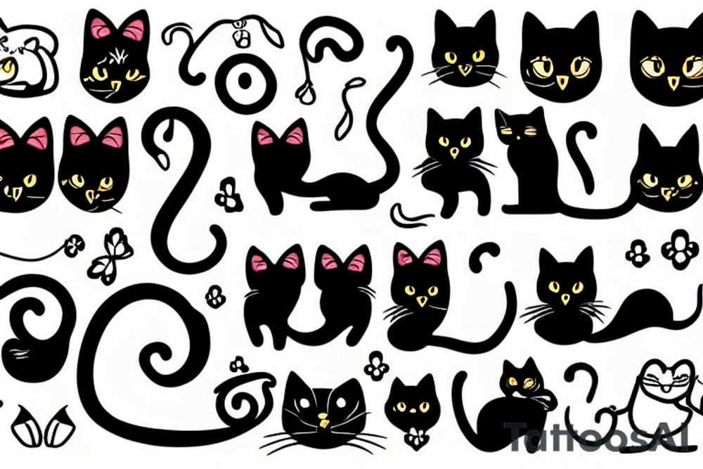 Black cat with funny sweater tattoo idea